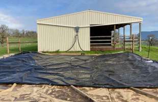 Rainwater Bladder Pillow Tank on Farm