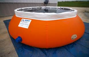 A Husky Portable Containment self-supporting onion tank