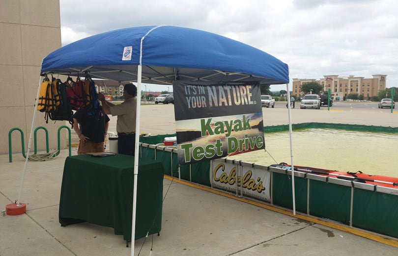 Cabelas ordered custom tanks for kayak testing