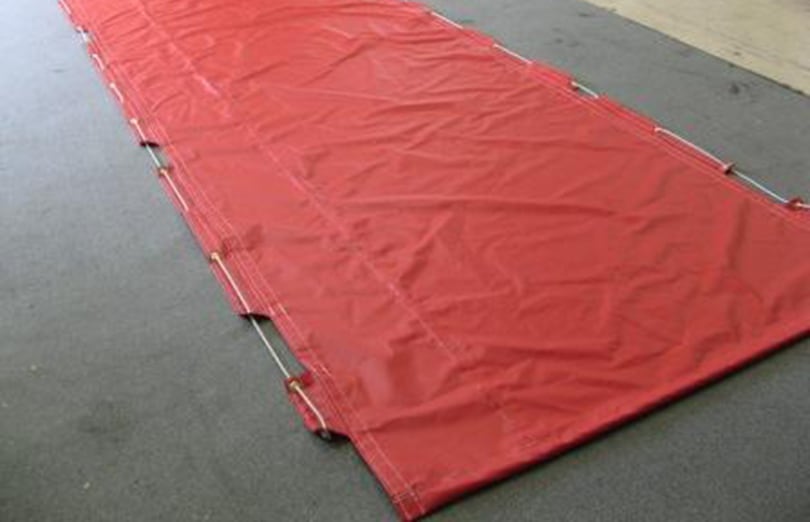 Hose bed cover on truck