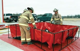 Firefighters trust Husky folding frame tanks