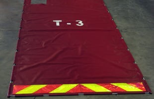 Hose bed cover with reflective edge and lettering