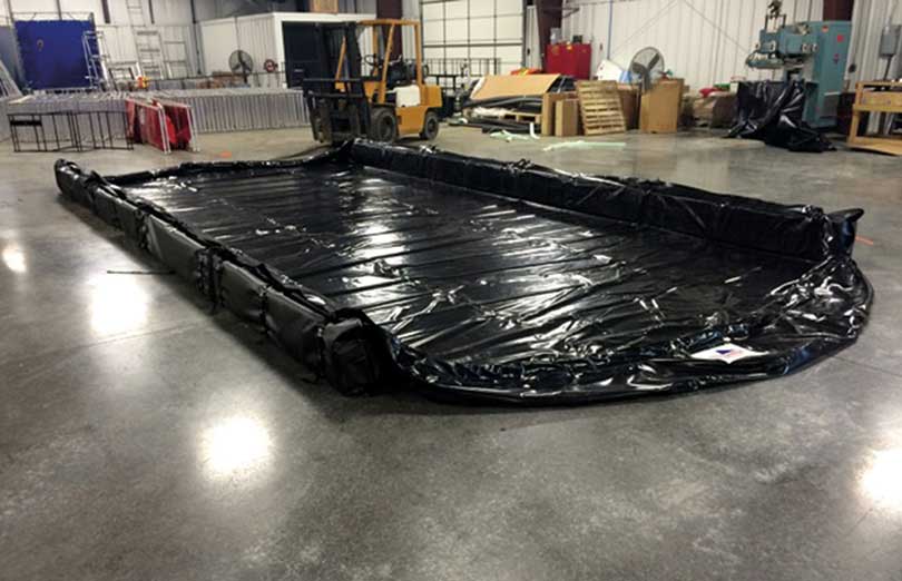 A Husky Liberty Berm set up in a warehouse