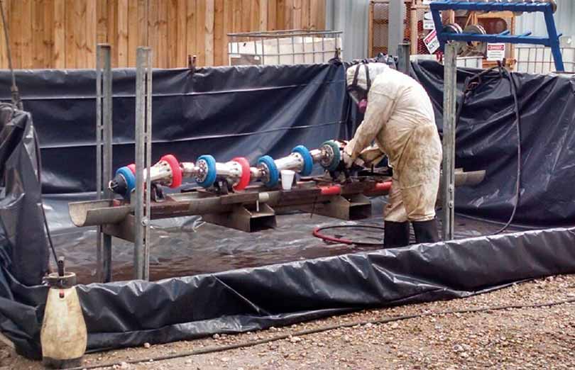 a Husky Portable Wash Bay in use