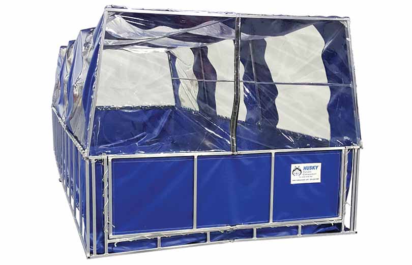a Husky Portable Wash Bay with a roof