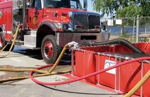 Supply line bracket in use